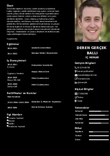 İç Mimar Cv Örnekleri cv indir